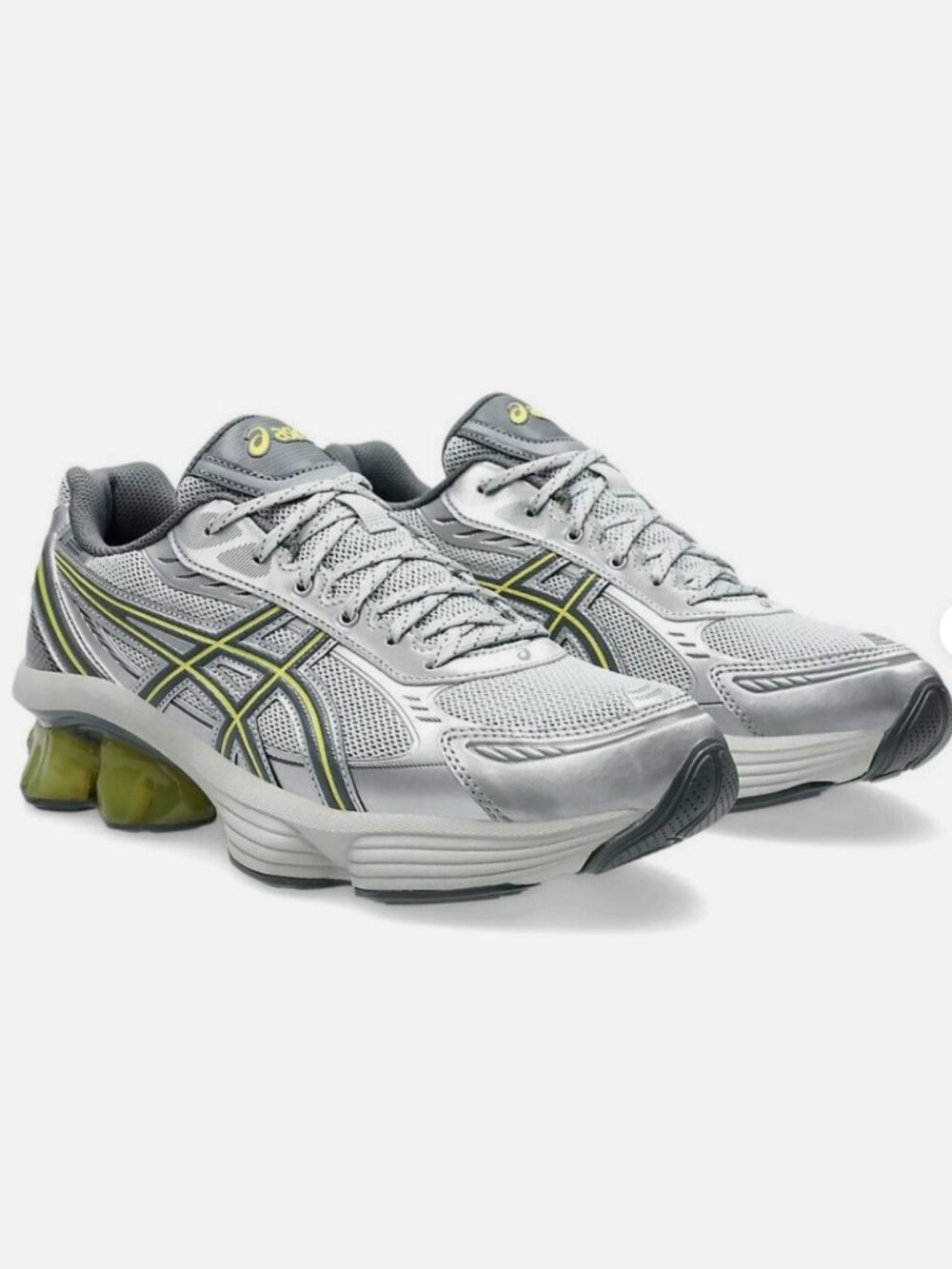 NEW Asics GEL Kinetic Fluent Grey Silver Green Mens 11.5 US 46 EUR NEW IN BOX